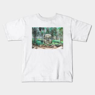 Olmec head Kids T-Shirt